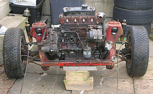 engine proped up