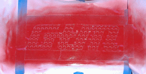 red stencil